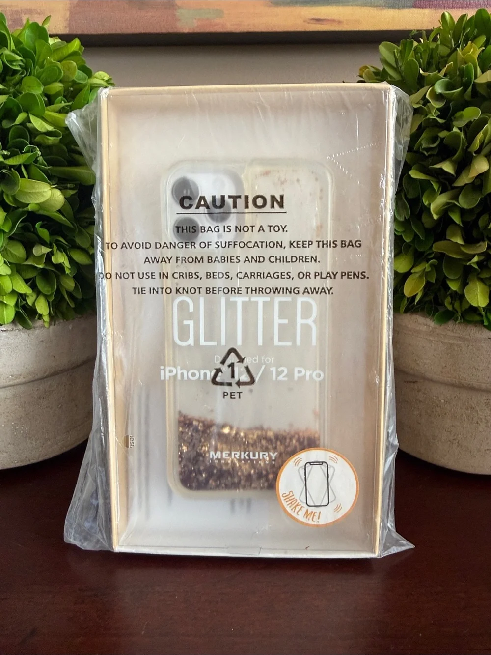 MERKURY INNOVATIONS ✨GOLD-TONE FLOATING GLITTER✨ iPhone 12/12 PRO CASE🌟BNIB🌟